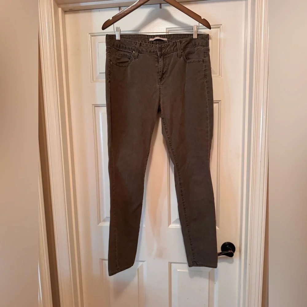 Vince Faded Olive Green Cropped Skinny Jeans